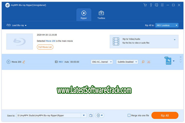 AnyMP4 Blu-ray Ripper 8.0.73 Free Download