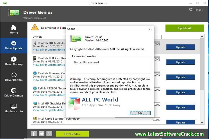 Driver Genius Pro 16.0.0.249 Free Download