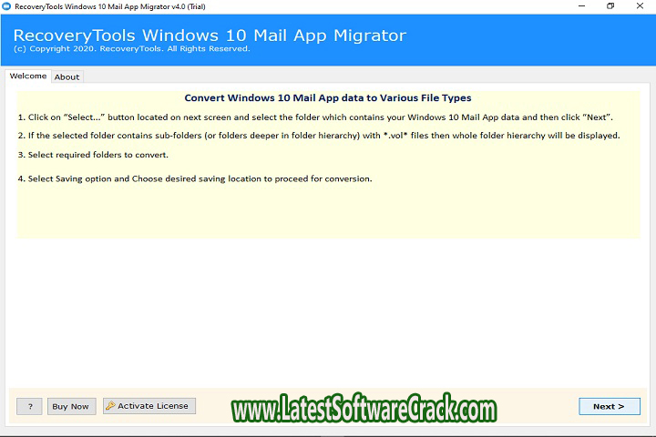 RecoveryTools Windows 10 Mail App Migrator Pro 4.2 Free Download RecoveryTools Windows 10 Mail App Migrator Pro 4.2 Free Download