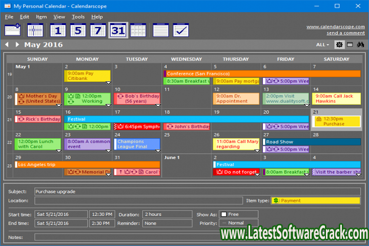 Calendarscope 12.5.0.4 free download with crack