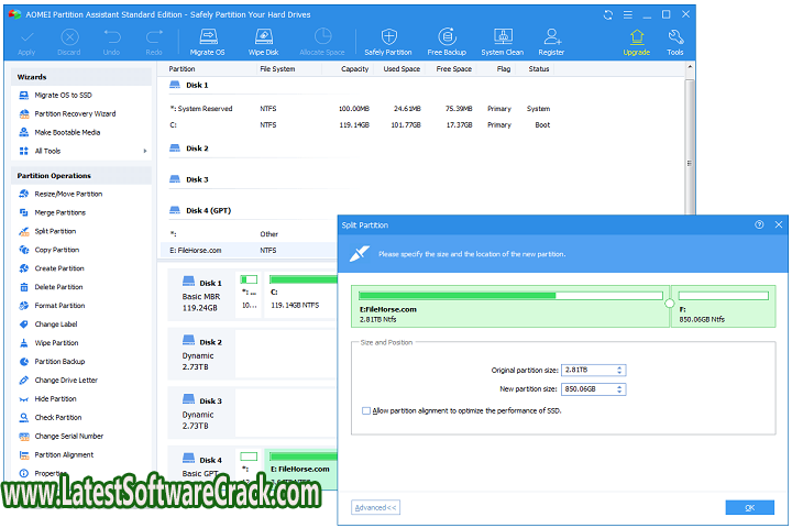 AOMEI Partition Assistant v9.10 Free Download with crack