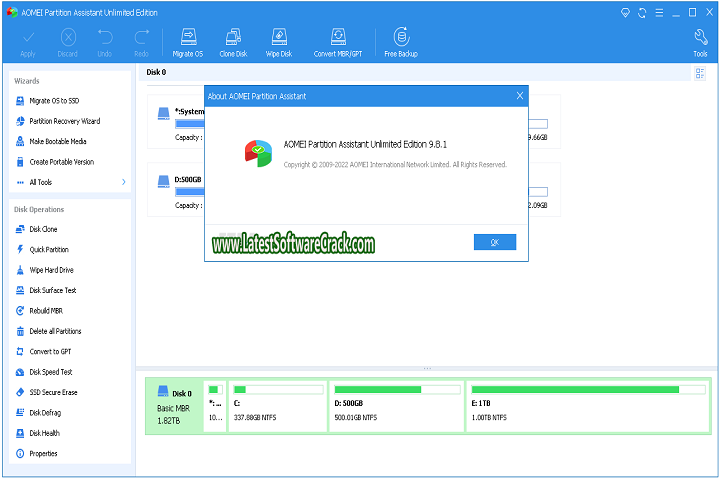 AOMEI Partition Assistant v9.8.1 Free Download with crack
