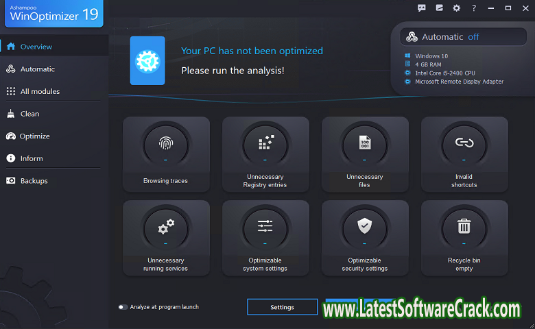 Ashampoo WinOptimizer 25.00.14 with patch Ashampoo WinOptimizer 25.00.14 with patch