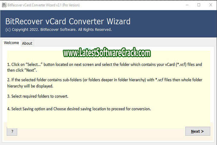 BitRecover vCard Converter Wizard 2.1 free download with patch