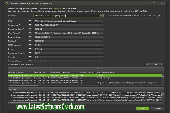 Screaming Frog Log File Analyser 5.2 Free Download with crack