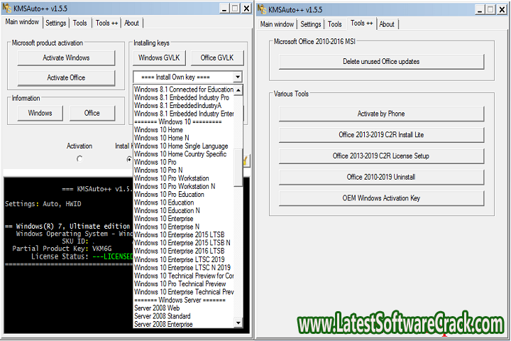 KMSAuto++ v1.7.2 Windows free download with patch