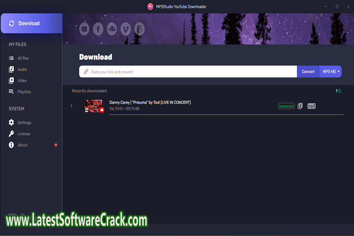 MP3Studio YouTube Downloader 2.0.14.5 free download with crack