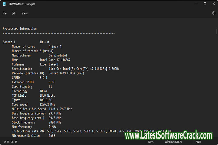 CPUID HWMonitor Free 1.47 Download with Crack