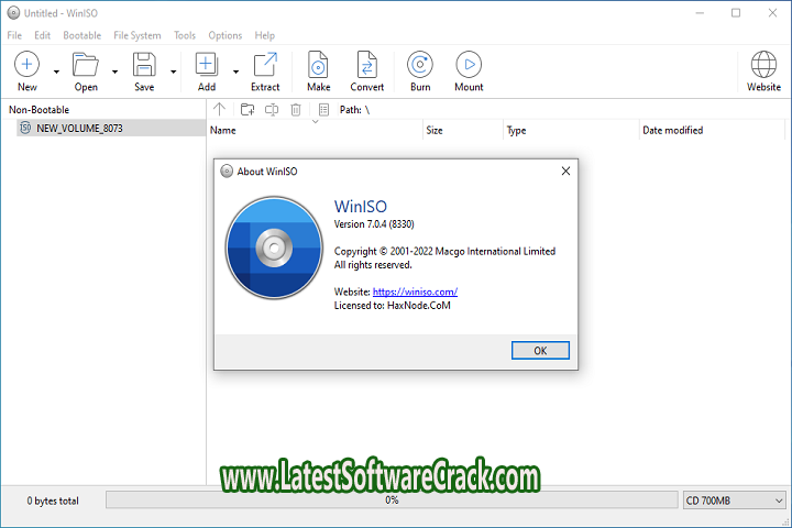 WinISO v7.0.3.8308 Free Download With Patch