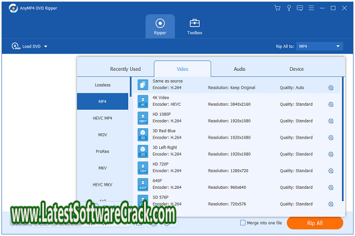 Any MP4 DVD Ripper 8.0.76 Free Download with Crack