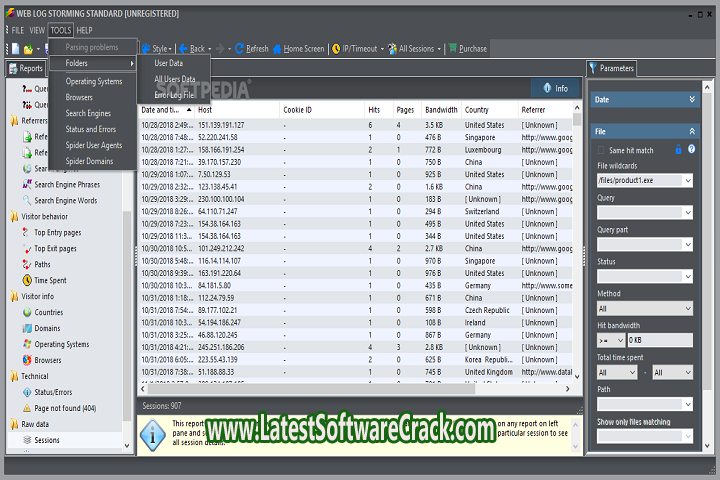 Dataland Web Log Storming 3.5.0.738 Free Download With Crack