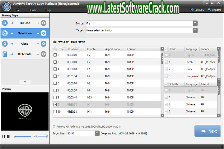 Any MP 4 Blu ray Copy Platinum 7.2.96 Free Download with Patch