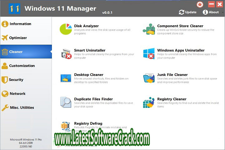 YamicSoft Windows 11 Manager 1.2.1 Free Download with Crack