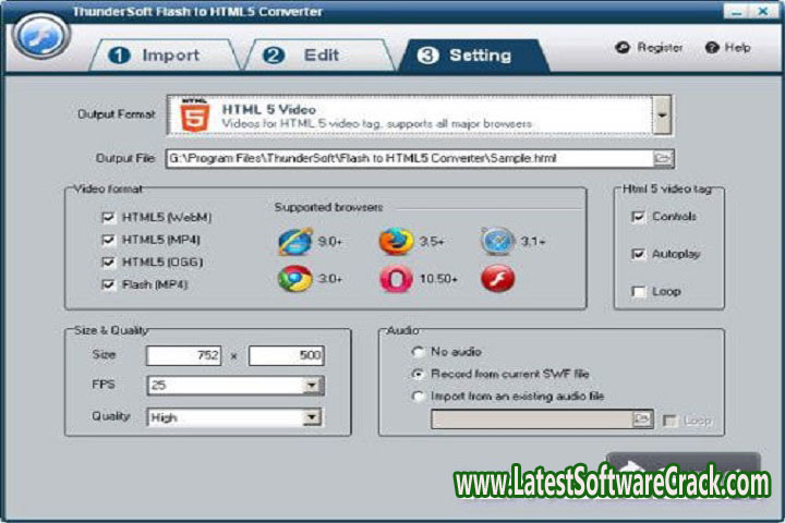 Thunder Soft Flash to HTML 5 Converter 5.1.0 Free Download with Crack