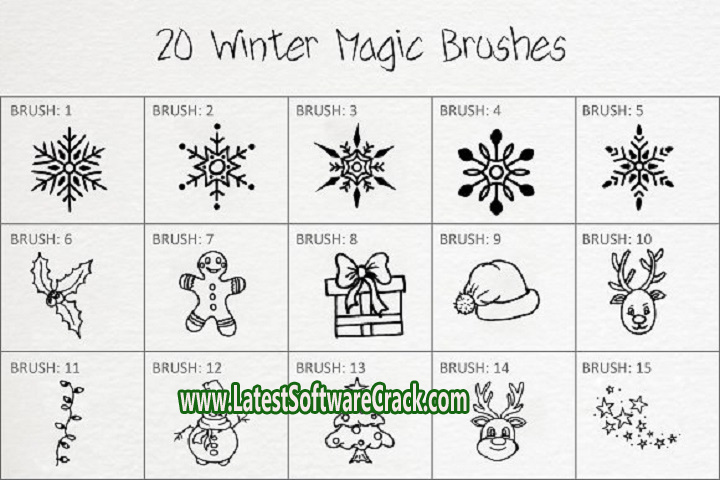 Creative Market 20 Winter Magic Photoshop Brushes 6258117 PC Software