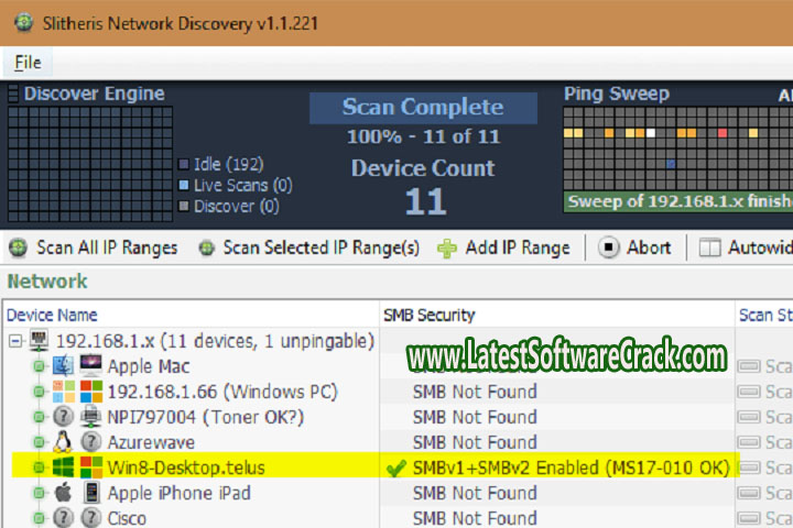 Slitheris Network Discovery Pro 1.1.312 PC Software with Crack